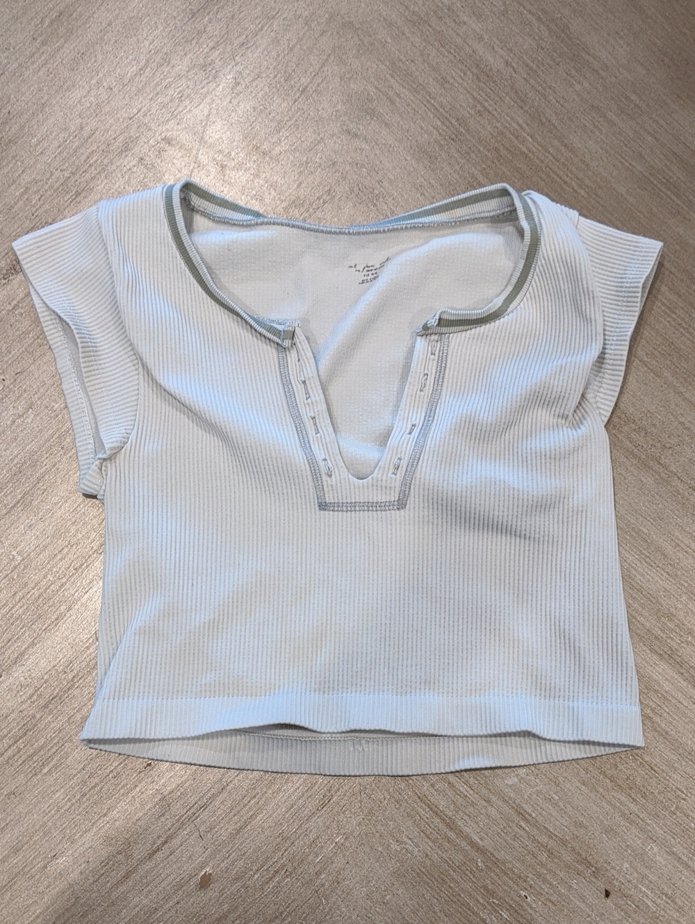 Urban Outfitters Light Blue Ribbed Scoop-Neck Crop Top